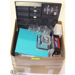 LARGE BOX OF SPORTS CARDS SUPPLIES: SORTING TRAY,