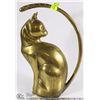 Image 1 : DOLBI CASHIER BRASS CAT STATUE W/ARCHING TAIL