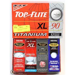 NEW TOPFLITE XL 90 TITANIUM GOLF BALLS 12 QTY