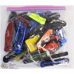 BAG OF SEIZED UTILITY  KNIVES