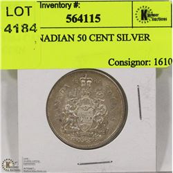 1964 CANADIAN 50 CENT SILVER COIN