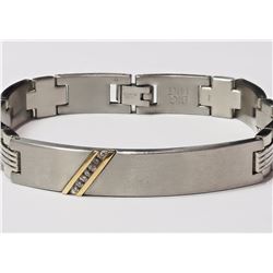 #2-14K YELLOW GOLD & DIAMOND STAINLESS STEEL