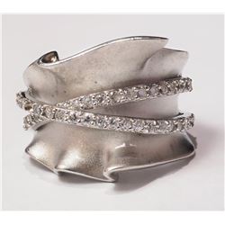 #6-STERLING SILVER CUBIC ZIRCONIA RING