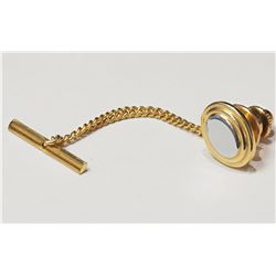 #7-MEN'S OVAL TWO-TONED TIE TAC