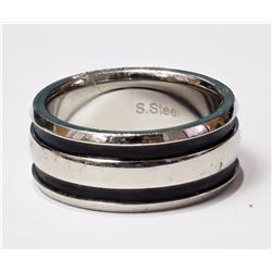 #12-STAINLESS STEEL MEN'S DIAMOND RING (APP 7G)