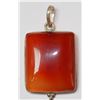 Image 1 : #20-STERLING SILVER RED ONYX LARGE PENDANT