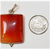 Image 2 : #20-STERLING SILVER RED ONYX LARGE PENDANT