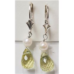 #25-STERLING SILVER LEMON QUARTZ AND PEARL
