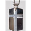 Image 1 : #32-TUNGSTEN HIGH POLISH DOGTAG WITH CROSS