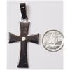 Image 2 : #36-STAINLESS STEEL DIAMOND CROSS PENDANT