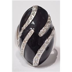 #37-STERLING SILVER CUBIC ZIRCONIA RING