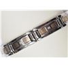 Image 1 : #38-STAINLESS STEEL 14 DIAMOND MEN'S BRACELET