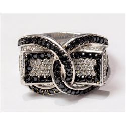 #41-STERLING SILVER BLACK AND WHITE CUBIC