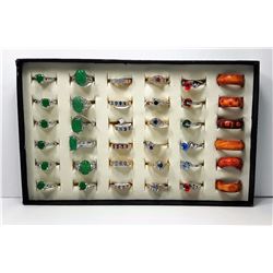 3 - LOT OF 36 FASHION RINGS