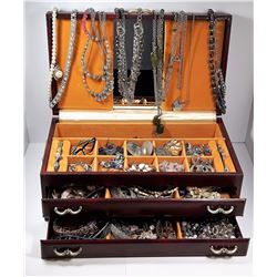 1 - VERY LARGE JEWELRY BOX & CONTENTS