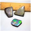 Image 1 : 16 - LOT OF 3 NATURAL AMMOLITE GEMSTONES