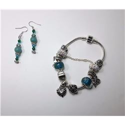 11 - PANDORA STYLE BRACELET & EARRINGS