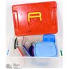 Image 1 : PICNIC BOX FILLED WITH STORAGE CONTAINERS