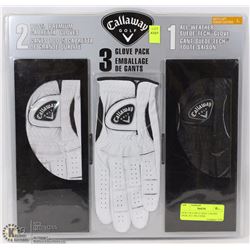 NEW CALLAWAY GOLF 3 GLOVE PACK, ALL WEATHER