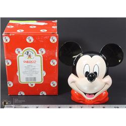 DISNEY CERAMIC MICKEY MOUSE PIGGY BANK IN BOX