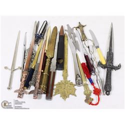 BOX OF NOVELTY KEYCHAINS, LETTER OPENERS