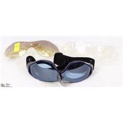 OUTDOOR SPORT SUNGLASSES WITH 2 EXTRA LENS SETS
