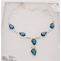#16-BLUE TOPAZ GEMSTONE NECKLACE