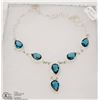 Image 1 : #16-BLUE TOPAZ GEMSTONE NECKLACE