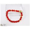 Image 1 : #11-RED RUBY BEAD BRACELET 7.5"