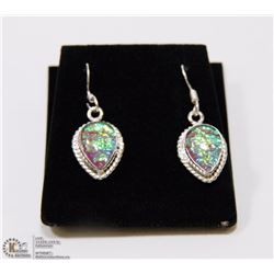 #23-AUSTRALIA TRIPLE OPAL GEMSTONE EARRINGS