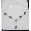 Image 1 : #21-AUSTRALIA TRIPLE OPAL GEMSTONE NECKLACE
