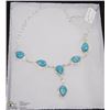 Image 1 : #25-CARRIBEAN LARIMAR GEMSTONE NECKLACE