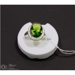 #28-GREEN PERIDOT GEMSTONE RING