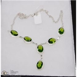 #31-GREEN PERIDOT GEMSTONE NECKLACE