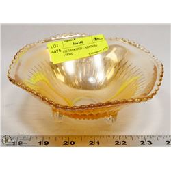 VINTAGE 3 FOOTED CARNIVAL GLASS DISH