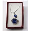 Image 1 : 12 - DARK BLUE SAPPHIRE RING & PENDANT