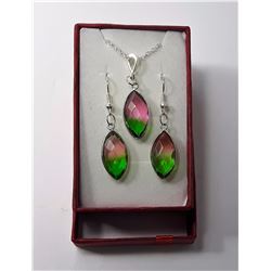 14 - BI COLORED NATURAL TOURMALINE SET