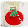 Image 1 : #9-GREEN EMERALD RING