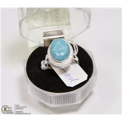 #12-CARRIBAN LARIMAR GEMSTONE RING