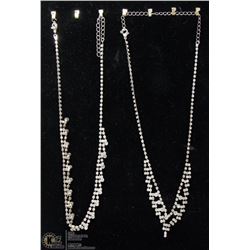 LOT OF 2 RHINESTONE NECKLACES *DISPLAY NOT INCLUDED*
