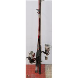 BUNDLE OF THREE FISHING RODS WITH REELS