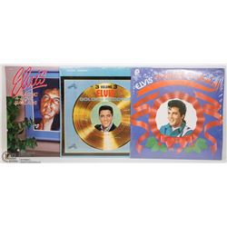 FLAT WITH 3 ELVIS ALBUMS - CHRISTMAS ALBUM,