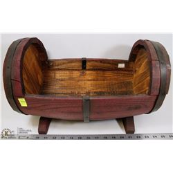 VINTAGE 19" HALF BARREL WITH LEGS