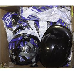 BOX OF 8 NEW HARD HATS AND LINERS