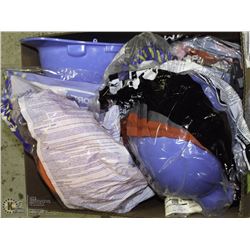 BOX OF 7 NEW HARD HATS AND LINERS