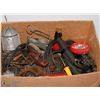 Image 1 : BOX OF ASST TOOLS, INCLUDES TREBLE LIGHTS, STICK