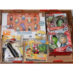 FLAT OF CHILDRENS TOYS, INCLUDES DESPICABLE ME