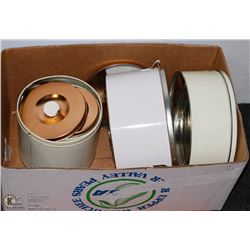 VINTAGE METAL CREAM & COPPER 4 PC CANISTER SET