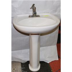 PORCELAIN PEDESTAL SINK WITH FAUCET
