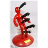 Image 1 : RED IMPALED BODY KNIFE HOLDER W/5